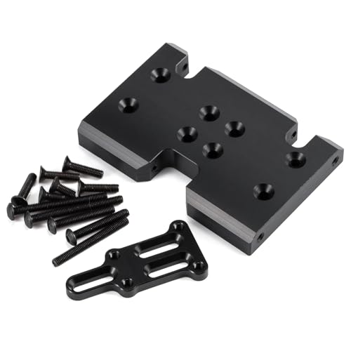 70mm Delrin Skid Plate with Adapter Plate for SCX10 II 2Low Transmission | With Axial 3 Gear Pattern, Front Link Mount Close Together, with Mounting Hardwares