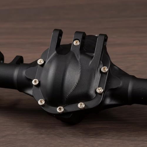 Machined Aluminum Straight Axle Set with SOA Servo Mount Black Silver Anodized for Axial SCX10 II VS4-10 1/10 RC Rock Crawler (Black Rear Axle) - color: Black Rear Axle