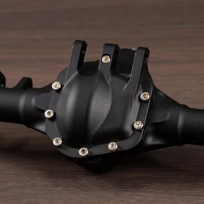 Machined Aluminum Straight Axle Set with SOA Servo Mount Black Silver Anodized for Axial SCX10 II VS4-10 1/10 RC Rock Crawler (Black Rear Axle) - color: Black Rear Axle