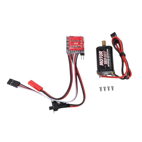 Changor 30A Mini Brush ESC Powerful Brushed Electronic Speed Controller with Brake for 1/16 1/18 /24 RC Cars Boats Compact Design (60T) - size: 60T