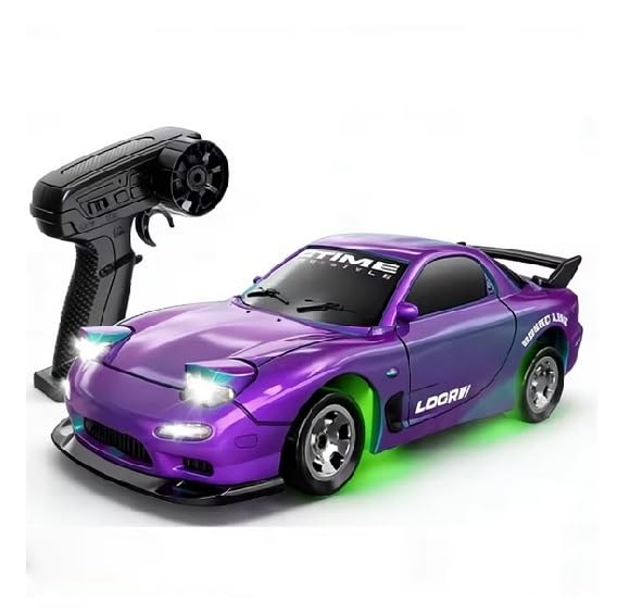 Mini RC Drift Car 1:64 Scale, Remote Control Car with LED Lights & 2-Speed Modes, Upgraded 2.4G Wireless Radio Remote Control for Multi-Users Speed (Chameleon) - color: Chameleon