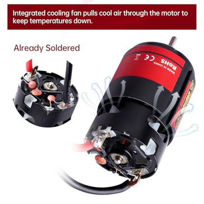 Hobbypark 12T Motor 550 Motor Brushed for 1/10 RC Car Truck Traxxas Slash 4x4 2WD Redcat Volcano EPX Arrma Granite AXIAL ECX Losi