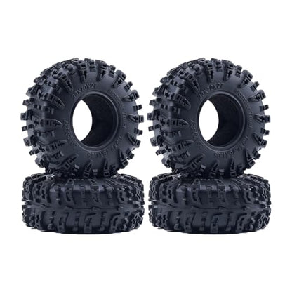 DJX 4PCS 1.3 Inch 68mm Tall Tires Super Soft Sticky Rubber Tires with Foam Insert for 1/18 1/24 Axial SCX24 TRX4M FCX18 UTB18 Etc RC Crawler Car