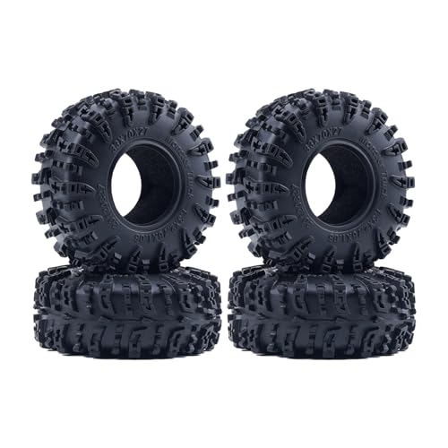 DJX 4PCS 1.3 Inch 68mm Tall Tires Super Soft Sticky Rubber Tires with Foam Insert for 1/18 1/24 Axial SCX24 TRX4M FCX18 UTB18 Etc RC Crawler Car