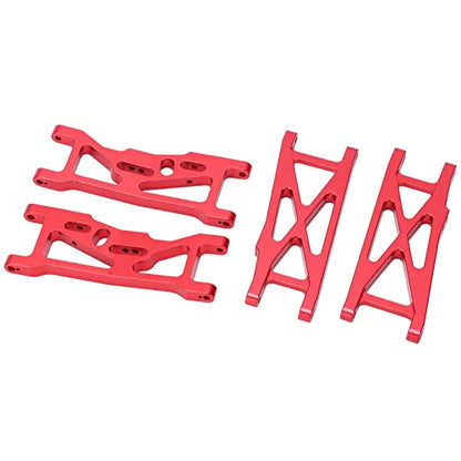 RC Aluminum Front and Rear Suspension Arms for LOSI 22S SCT 1/10 RC Short Course Truck Upgrade Parts(Red) - color: Red