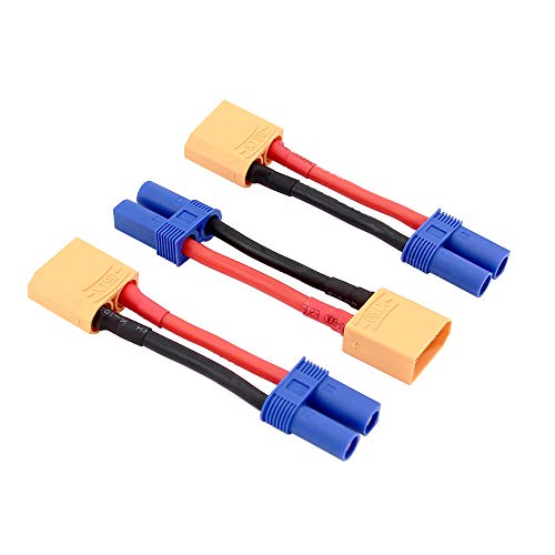 3pcs Female EC5 to XT90 / XT-90 Male Connector Adapter Cable with 12awg 5cm(BDHI-68)