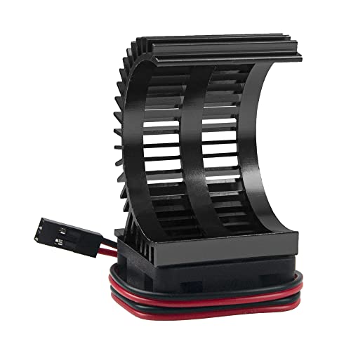 RC Motor Heatsink 540 545 550 Brushless Brushed Electric Engine Heat Sink with 5-6V Cooling Fan Compatible with Traxxas HSP HPI Wltoys Himoto Axial Tamiya 1/10 RC Crawler Truck Car (Black) - color: Black