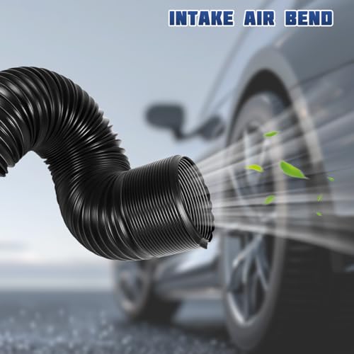 Bittwee 3 Inch Car Cold Air Intake Pipe, Adjustable Cooling Air Intake System Hose with Length from 10" to 40", Automotive Flexible Turbo Inlet Tube Pipe, Compatible with Most Vehicle