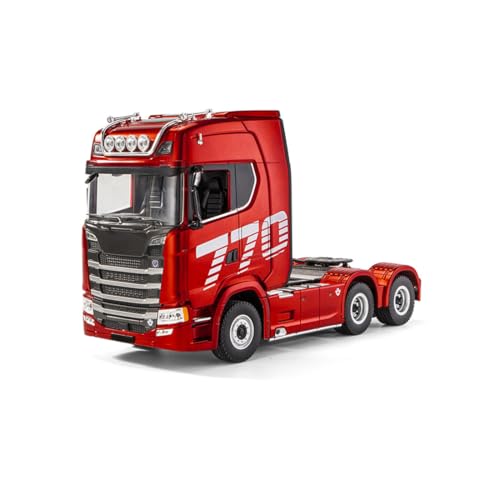1/18 Scale 770S Heavy Duty RC Semi Truck, RC Tractor Truck with Rear Wheel Drive, Collectible Model with High Speed Performance - color: Red Truck