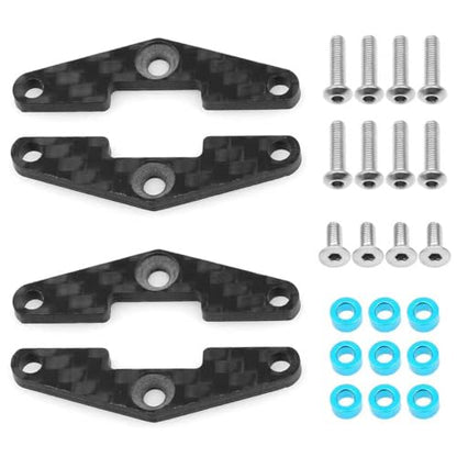Suspension Tie Rod Mount Pull Rod Bracket for Tamiya TT-02S TT02B 1/10 RC Car, Carbon Fiber Style Decorative Upgrade Parts, High-Precision Steering & Linkage Base Holder Set
