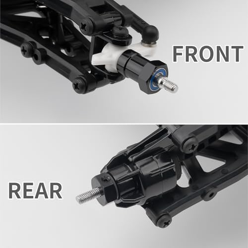 4PCS Aluminum 12mm Wheel Hex Hub Drive Adapter Combiner Coupler Compatible with Tamiya DT03T 1/10 RC Car Upgrade Parts (Black) - color: Black