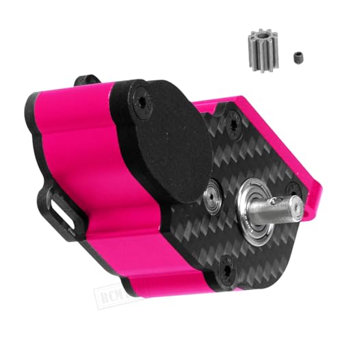 Aluminum LCG Transmission Gearboxes Upgrades Part for SCX10 SCX10 II 90046 90047,RC Crawler Car Alloy Transmission Gearbox Hop Ups,Pink - color: Pink - Scx10