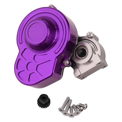 All Metal Complete Gearbox Transmission with Motor Gears for 313mm Wheelbase 1/10 RC Crawler Truck Axial SCX10 & SCX10 II DIY Upgrade Parts (Purple) - color: Purple