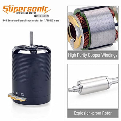 RC Brushless Motor 3500KV 540 Sensored Brushless Motor with High Performance and Premium Material for 1 10 Remote Control Cars 13.5T Waterproof and Durable RC