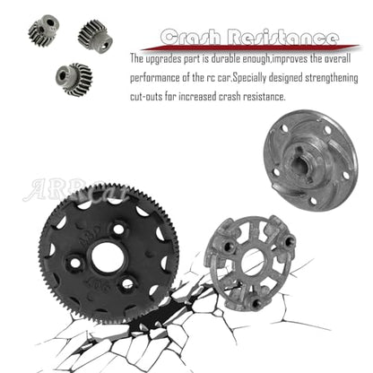 90T 48P Spur Gear with 17T 19T 21T Pinions Gear & Slipper Clutch Upgrades Part for 1/10 Slash Rustler Stampede Bandit 2WD VXL,90T Spur Gear,Titanium - color: Titanium - (90T)