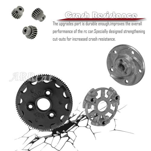 90T 48P Spur Gear with 17T 19T 21T Pinions Gear & Slipper Clutch Upgrades Part for 1/10 Slash Rustler Stampede Bandit 2WD VXL,90T Spur Gear,Navy Blue - color: Navy Blue - (90T)