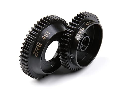 GTBracing Hardened Steel Gear Set for Kyosho Inferno GT2 2-Speed (46T / 43T) Shoe Type GP | Steel GT2 Gear