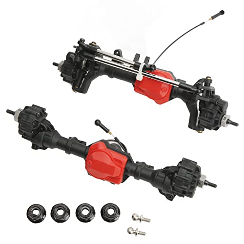 RC Car Axles, Rustproof 2 Pcs 45° Steering Angle Front Rear Portal Axle Assembly Sturdy for Traxxas 1/10 RC Crawler Car