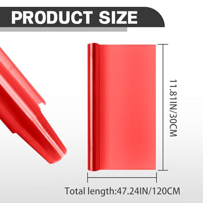 Car Lamp Film 12 X 48inch Cuttable and Stretchability, Non-Marking Self-Adhesive Decals Car Decor, Car Headlight Taillight Fog Lamp Packaging Protective Film, Red - color: Red