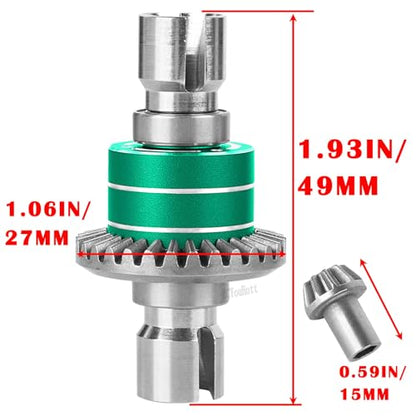 RC Front & Rear Differential Input Gear Kit Upgrades Part for 1/16 H16BM H16PL H16GT H16DR 16207 16208 16209 16210,1/14 14209 14210 14301 14303 Diff,Green - color: Green-(2pcs）