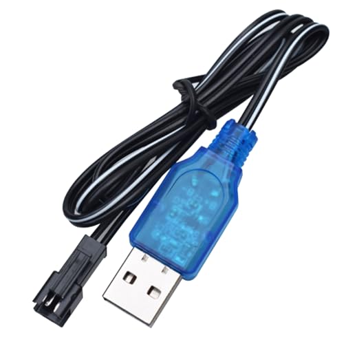 3 Pack 3.7V USB Charger Cable with SM-2P Connector/Plug for 3.7V RC Boats Cars Truck Rechargeable Li-ion and Li-Po Battery Battery Charge Cable
