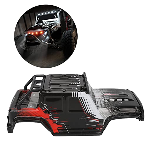 RC Car Body Shell, Long Lasting Durable Remote Control Car Body Cover for 1/16 Scale RC Vehicles Off-Road Racing Hobbyists and Beginners (Red)