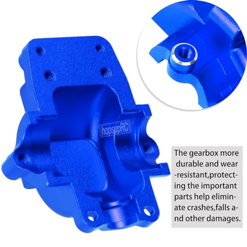 Alloy Gearbox Transmission Case Front&Rear Differential Housing for 1/18 LaTrax Teton Desert Prerunner Rally,Wave Box Gearbox Hops Up,SST-Replaces Part 7530(Navy Blue) - color: Navy Blue(2pcs)