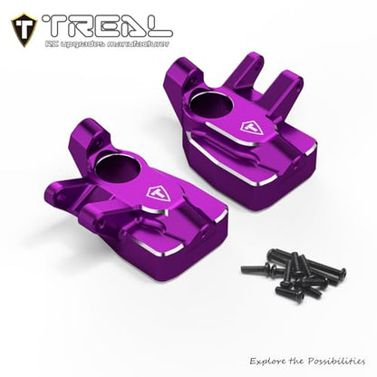 TREAL Aluminum 7075 Front Steering Knuckles Inner Portal Covers (2pcs) for Axial 1/8 AXP8 Gilamon(Purple - color: Purple