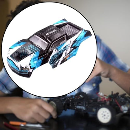 RC Body Shell 1/16 RC Car Body Shell Cover Upgrade Part RC Car Replace Parts Painted Body Shell DIY Accessory Lightweight Suitable for 16101 16102, Blue - color: Blue
