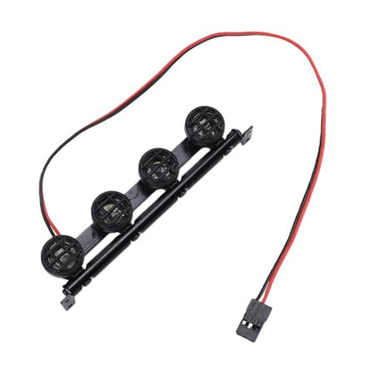Jiawu RC Car Light Bar Kit, 4 LEDs Lights Roof Lights, Headlight Universal for 1/12 1/14 /16/18 RC Crawler Off Road Car Truck Accessories, Pre Wired Plug and Play