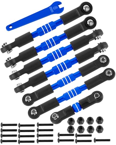 RC Alloy Turnbuckles Camber Links Upgrades Part for 1/10 Slash 4WD(VXL),Rustler 4WD(VXL),Stampede 4WD(VXL),Bandit 4WD(VXL),Hoss 4WD(VXL) Adjustable Tie Rods & Turnbuckles Hops Up,Navy Blue - color: Navy Blue-1set