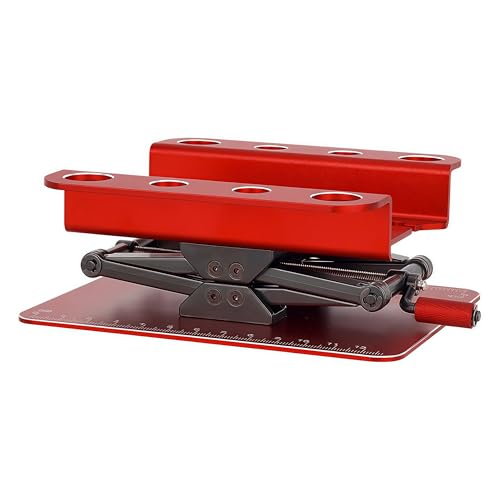 RC Car Stand, Aluminum Liftable Adjustable RC Car Work Stand, Repair & Display RC Stand for Traxxas TRX4 Axial Arrma Redcat Losi 1/8 1/10 1/12 1/14 1/16 1/18 1/24 RC Car (Red) - color: Red