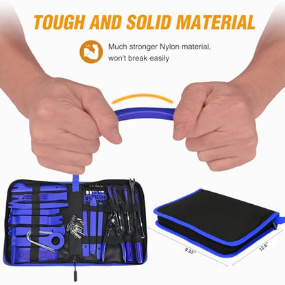 GOOACC 330Pcs Trim Removal Tool Auto Push Pin Bumper Retainer Clip Set | Fastener Terminal Remover Tool Adhesive Cable Clips Pry Kit Car Panel Radio Removal Auto Clip Pliers Blue - color: 330Pcs Clips Removal Kit Blue