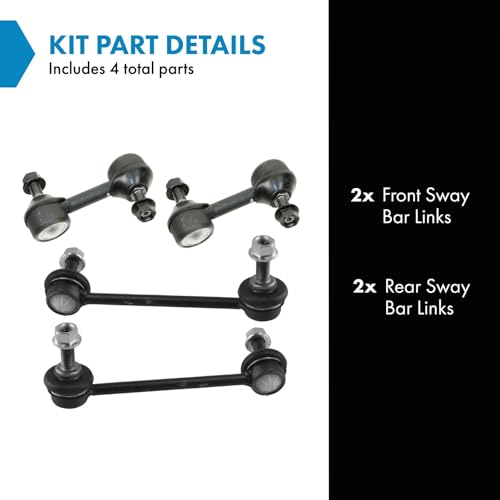 TRQ Front & Rear Sway Bar Stabilizer Link Set Compatible with 2009-2014 Acura TSX 2008-2012 Honda Accord - style: PSA28995