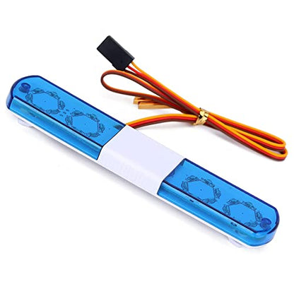 RC Car Alarming Light,WONFAST Multi-Function LED Police Night Light Bar Flash Lamp Compatible with 1/8 1/10 1/12 RC Model Car for HSP TRX4 Tamiya CC01 4WD Axial SCX10(115mm-Blue) - color: 115mm-Blue