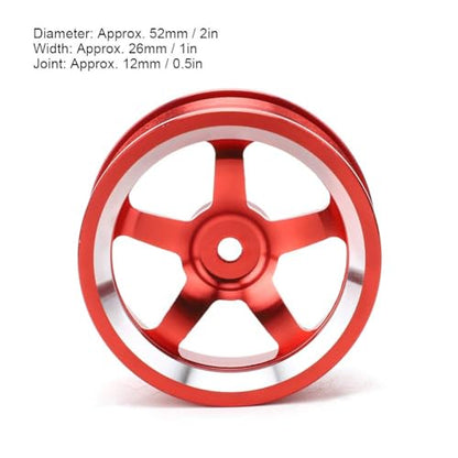 HERCHR RC Wheel Hub, 4Pcs Aluminum Alloy Wheel Rim Hub Accessory Parts for HSP94123 1/10 RC Drift Crawler Car - color: Red