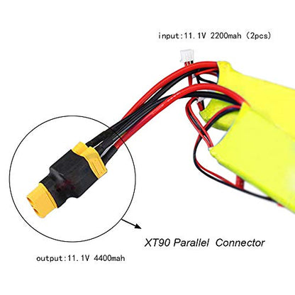FLY RC 3Pcs XT90 XT-90 Parallel Battery Connector Adapter | RC LiPo Battery, NiHM Battery, ESC, RC FPV Power - style: XT60 Parallel Connector
