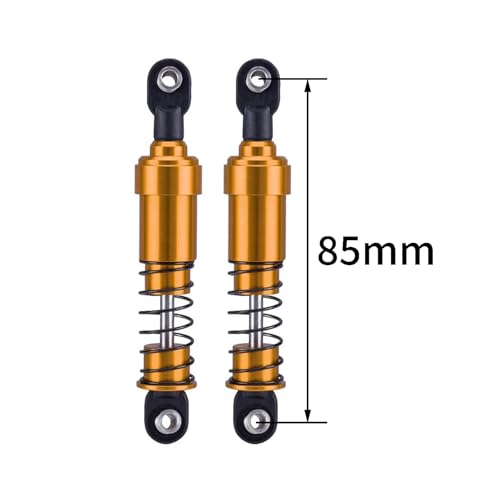 75mm-115mm Big Bore Shocks, RC Crawler Shocks for 1/10 RC Crawler LCG Chassis Gspeed V3 Element Enduro SCX10 TRX4 Gamde R1 Comp Builds DIY (Gold 85mm 2pcs) - color: Gold 85mm 2pcs