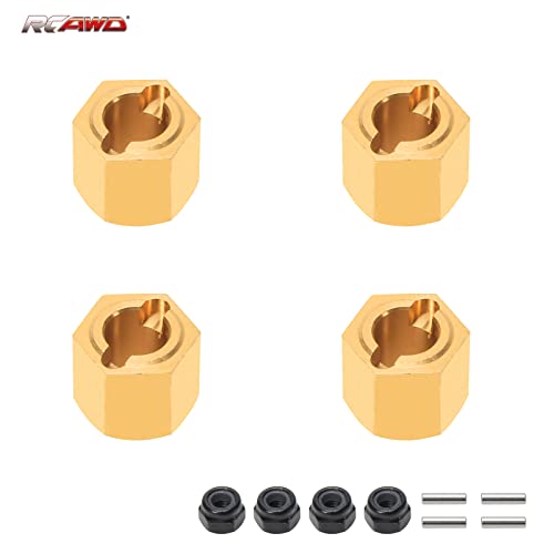 RCAWD for FMS FCX24 1/24 Upgrades, Thickened Brass Wheel Hex Hub Adaptors H7*6.2mm Parts Crawlers