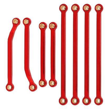 TRX4M Metal High Clearance Chassis Link Rods Linkage Set for TRX-4M K10 High Trail Pickup 1/18 RC Off-Road Crawler Original Stock Upgrade Parts (red) - color: Red