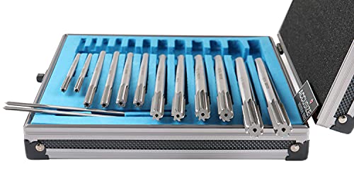 Accusize Industrial Tools Chucking Reamer Set, 0.1240" to 0.5010", 14 Pc | HSS M2 Premium, Straight Flute, Right Hand Cut, ANSI, Aluminum Case, 5528-SX00 - size: Over & Under Size 0.1240"-0.5010"
