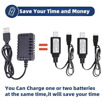 SCX24 Battery 2 PCS 7.4V 950mAh 35C Li-po Batteries with PH2.0 Plug for Axial SCX24 RC Truck with 2S Charger