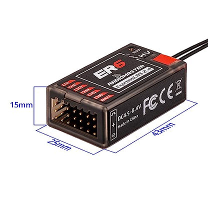 RadioMaster ER6 ELRS PWM Receiver: 2.4GHz 6Ch ExpressLRS Receiver Nano Module for Fixed Wing RC Vehicles by Speedybee