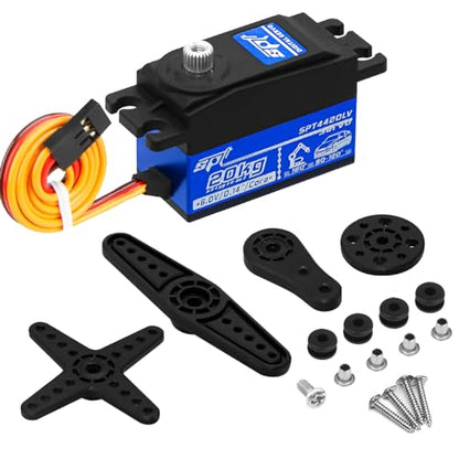20kg Low Profile Servo RC Digital Servo High Torque Full Metal Gear & Steering Servo Arm for 1/10 RC Car Tamiya Kyosho On-Road Touring Drift Car/Robot/Boat - size: 20KG Low Profile Servo