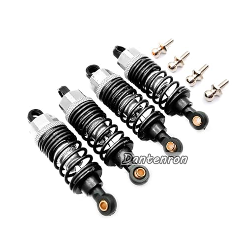 4Pack RC Car 102004 Adjustable Shock Absorber Damper Upgrade Parts Replacement Accessory 68mm For 1/10 RC On Road Drift Rally Car HSP 94102 94122 HPI Losi Axial Tamiya Redcat (Silvery) - color: Silvery