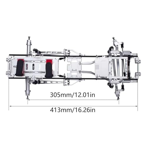 Twin I-Beam 2WD Pre-Runner CNC Aluminum Chassis Kit for 1/10 RC Crawler Axial SCX10 I II III Pro TRX4 Capra Upgrades (Silver) - color: Silver