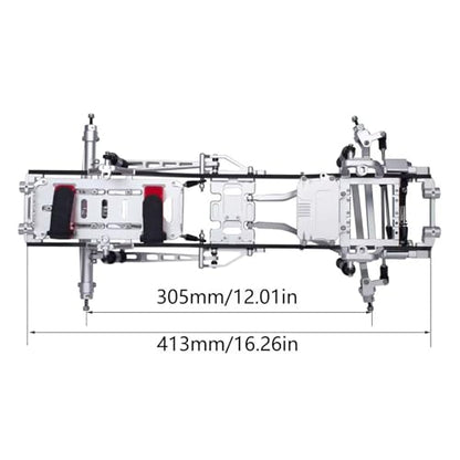 Twin I-Beam 2WD Pre-Runner CNC Aluminum Chassis Kit for 1/10 RC Crawler Axial SCX10 I II III Pro TRX4 Capra Upgrades (Silver) - color: Silver