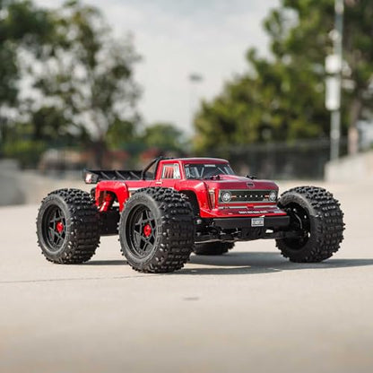 ARRMA RC Truck Outcast 4X4 4S BLX 1/10TH 4WD Stunt Truck RTR (Battery and Charger Not Included), Red, ARA4410V2T4 - color: Red