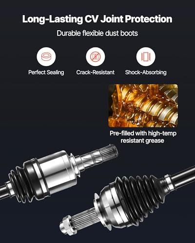 VEVOR CV Axle Shaft Assembly, 2 Pieces Front Left & Right (Driver and Passenger Side), Automotive Replacement CV Joint Axles Pair Compatible with 2009-2013 Forester, Alloy Steel & Carbon Steel - size: 2009-2013 Forester, style: Front Driver and Passenger