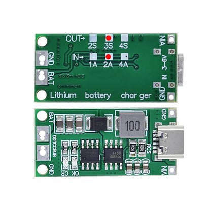 HiLetgo 2pcs Multi-Cell 2S 3S 4S USB-C to 8.4V 12.6V 16.8V (3S 2A) Step-Up Boost LiPo Polymer Li-Ion Charger Board 7.4V 11.1V 14.8V 18650 Lithium Battery Boost Module Type-C - style: 3S 2A